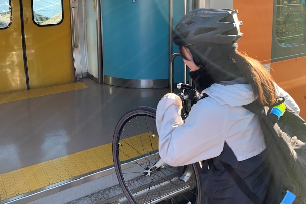 自転車と一緒に乗車